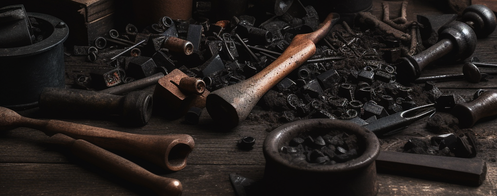 Tools on table